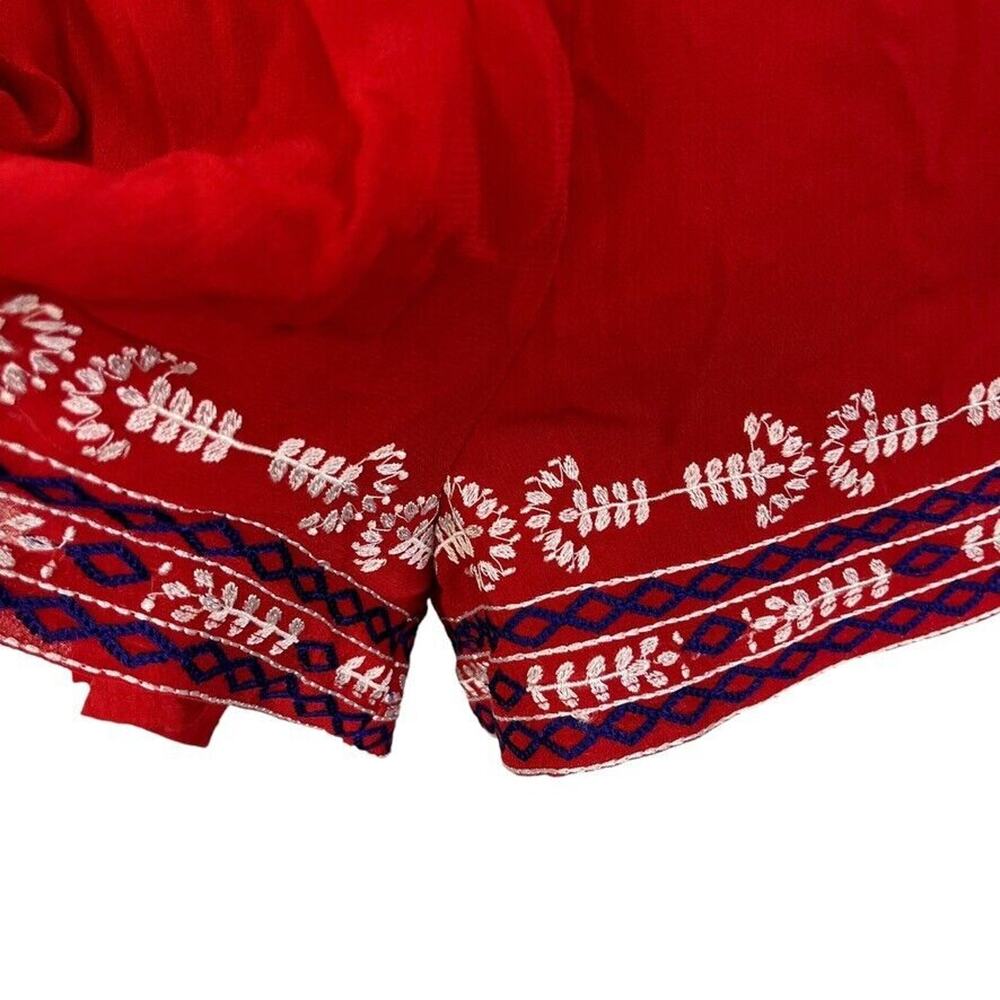 Top Shop Topshop Womens Red White Blue Embroidered Romper Shorts Halter NWT sz 2 - Picture 4 of 15